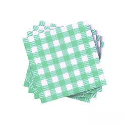 KIT 50 ~ 300 GUARDANAPOS XADREZ VERDE BAND FESTA JUNINA (19,5X22,5 CM) (CHOCO)