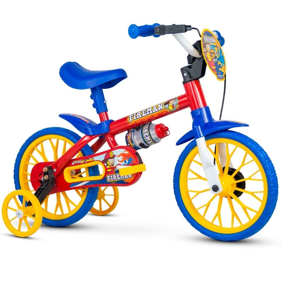 Bicicleta Infantil Aro 12 Nathor Vários Modelos Com Rodinha de Equilíbrio + Garrafinha de Água