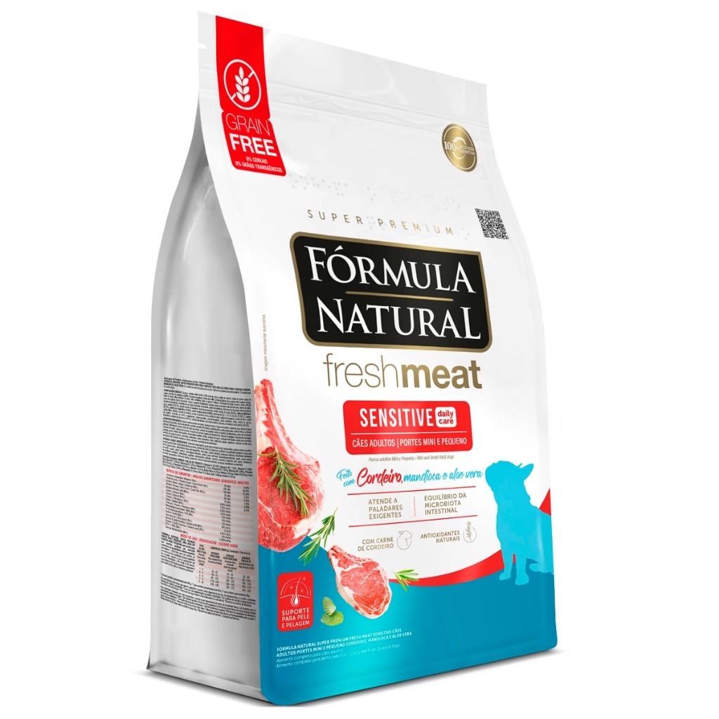 Ração Fórmula Natural Fresh Meat Sensitive para Cães Adultos Raças Mini e Pequenas – 7kg - Pets