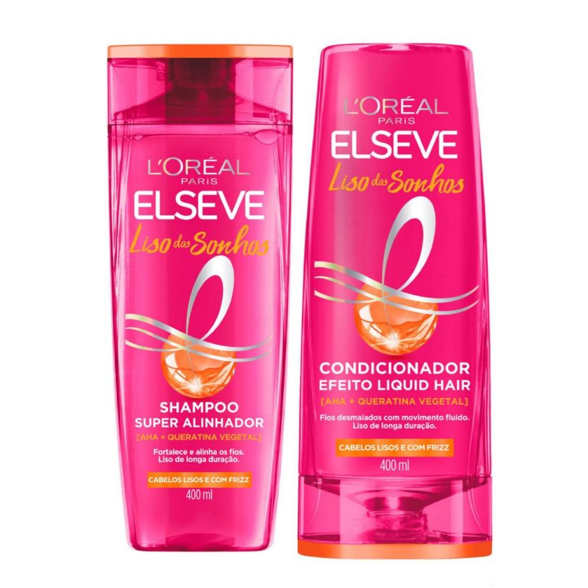 Elseve Liso dos Sonhos Alinhador Shampoo 400ml + Condicionador 400ml L’Oréal Paris