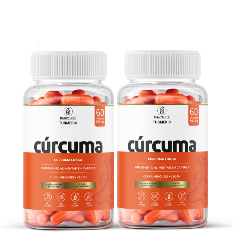 Kit 2 CURCUMA BeautyLiffe 60 Caps 500mg MATERIA PRIMA IMPORTADA PURE CURCUMINA | CURCUMA - LONGA em Oferta na Shopee