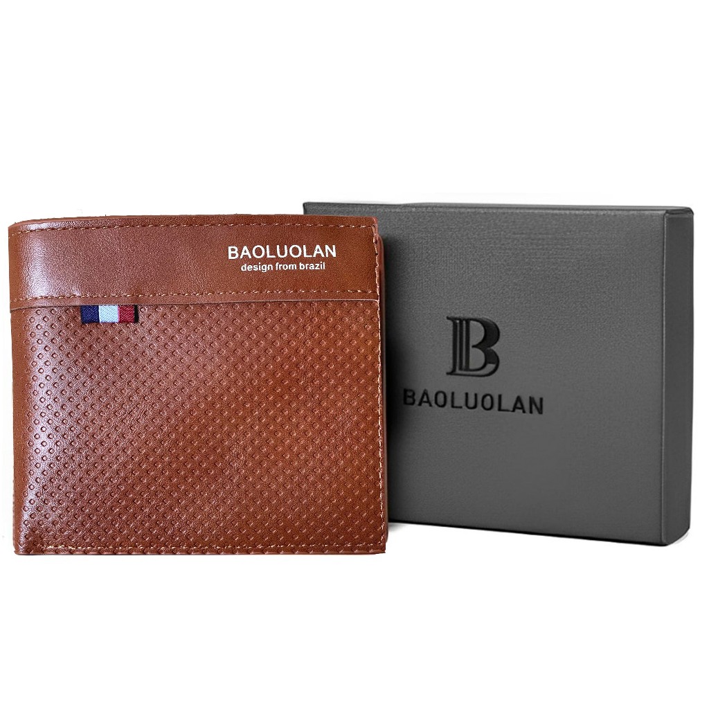 Carteira Masculina Couro Moderna Elegante Estilosa Com Porta Cartões Bolso de Zíper para Moedas Dinheiro Alta  Qualidade