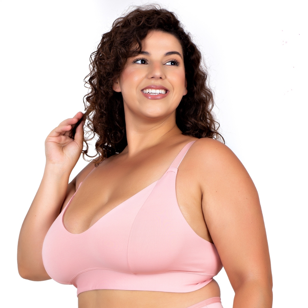 Kit 02 Sutiã Plus Size Reforçado Feminino Sem Bojo Microfibra Alça Sustentação