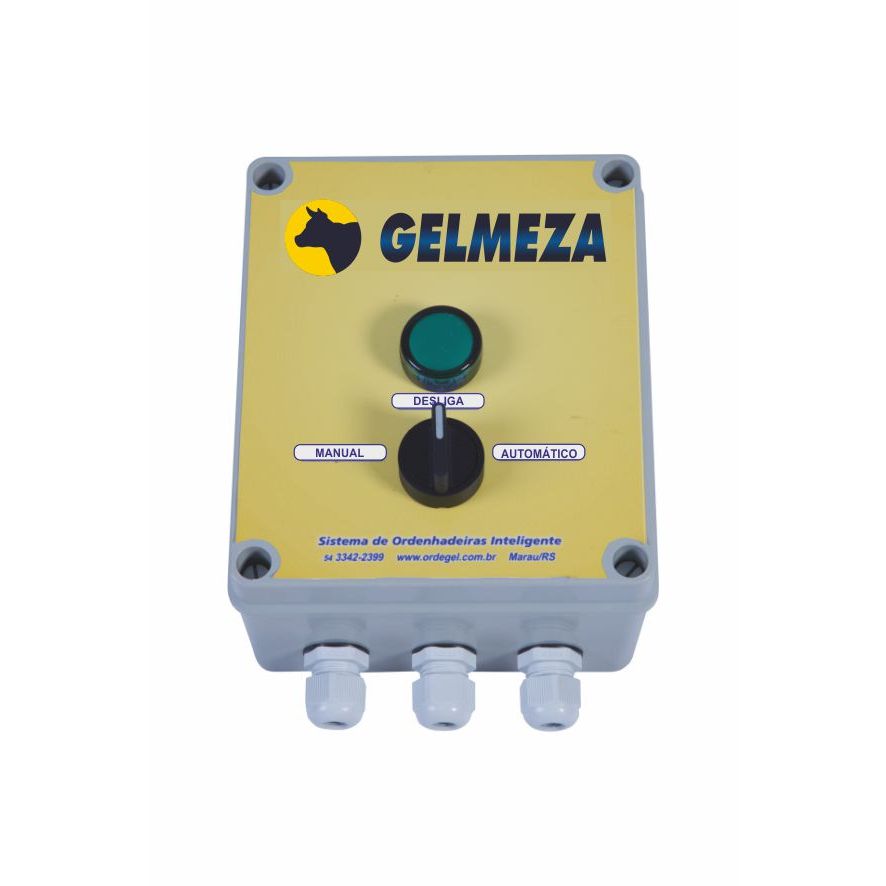 CAIXA DE COMANDO COM 1 BOTAO COM CHAVE SELETORA COM CONTACTORA COM RELE DE NIVEL SERVE EM TODAS AS MARCAS E MODELOS DE O