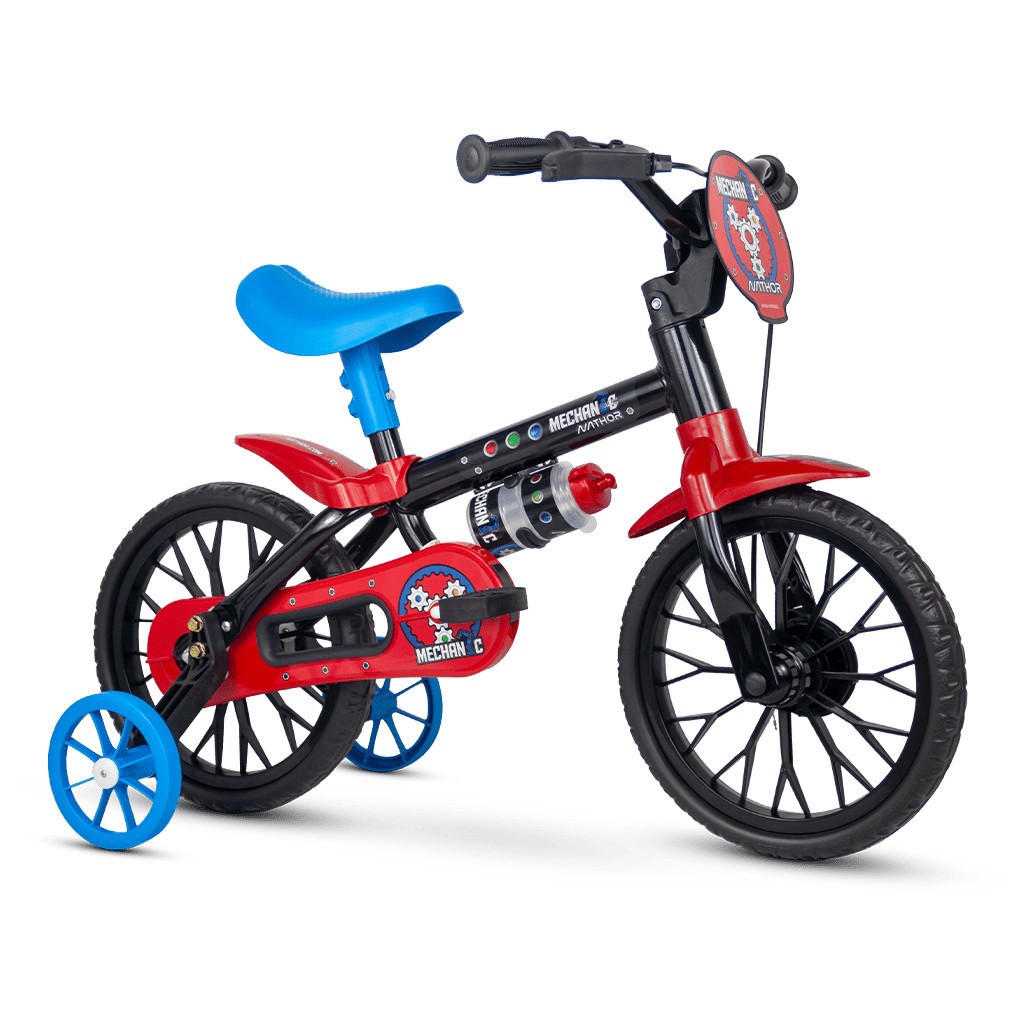 Bicicleta Infantil Aro 12 Nathor Vários Modelos Com Rodinhas de Equilíbrio + mini Garrafinha de Água