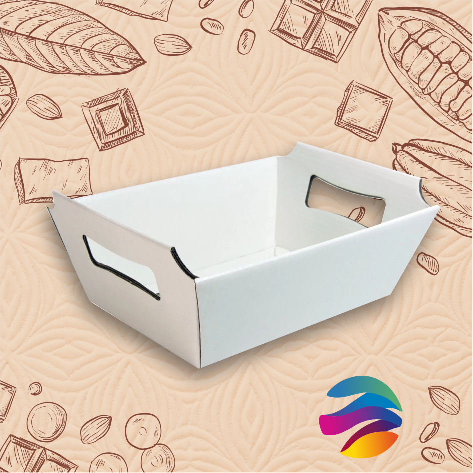 CESTA PAPEL BRANCO, 330G -Páscoa; Cesta de Chocolate; Café da manhã- KIT 10 UNIDADES- TAMANHO M- CX002
