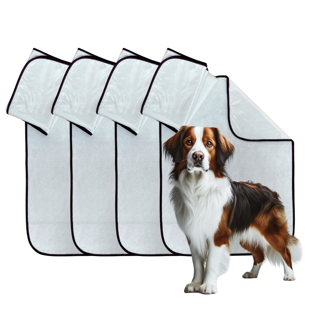 Kit 4 Uni. Tapete Higienico Lavavel Para Cães Pet Grande Reutilizável