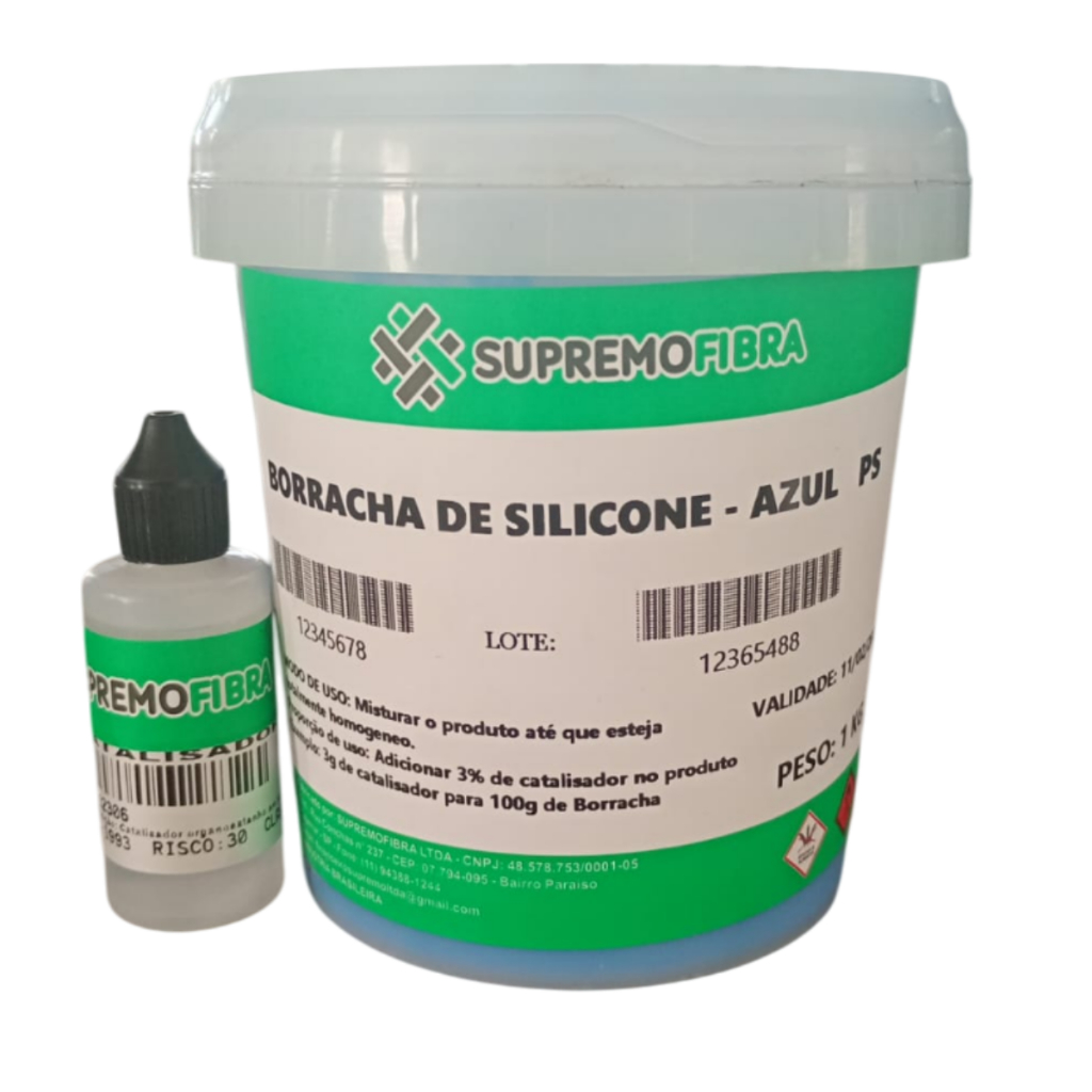 Borracha De Silicone Azul Alta Flexibilidade Com Catalisador - 1,03kg