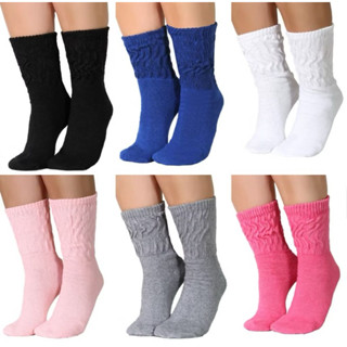 kit 6 Pares De Meia Feminina para Frio e Academia Aerobica Fitness Lisas Exercicio e dia a...