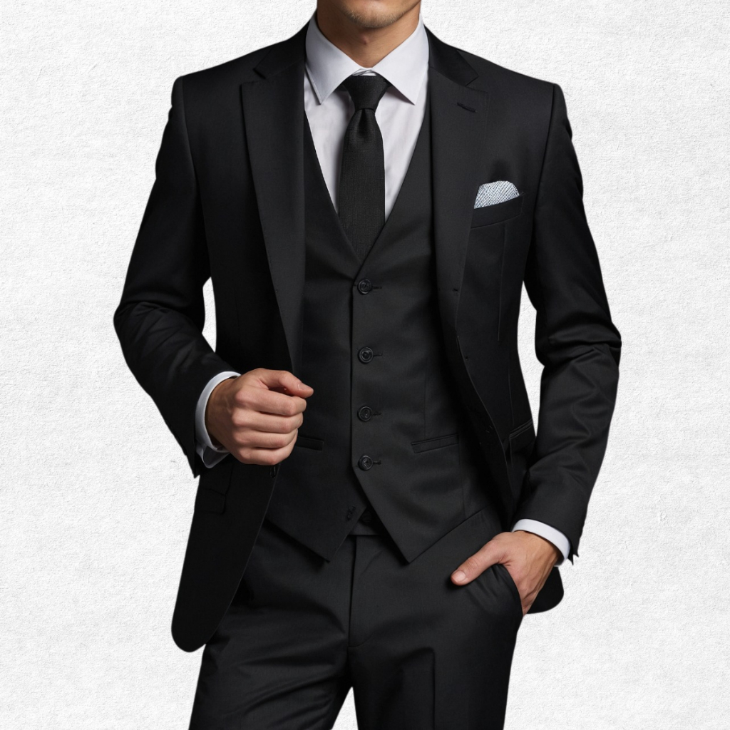 Terno Slim Masculino Kit Completo Executivo de Luxo - Calça + Blazer + Colete