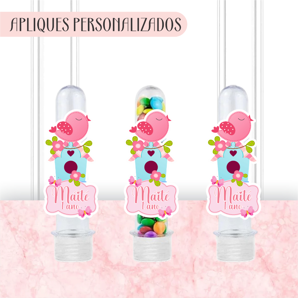 Apliques Personalizados para Tubetes Jardim Encantado -Lembrancinhas-Festa infantil-Aniversário-Papelaria