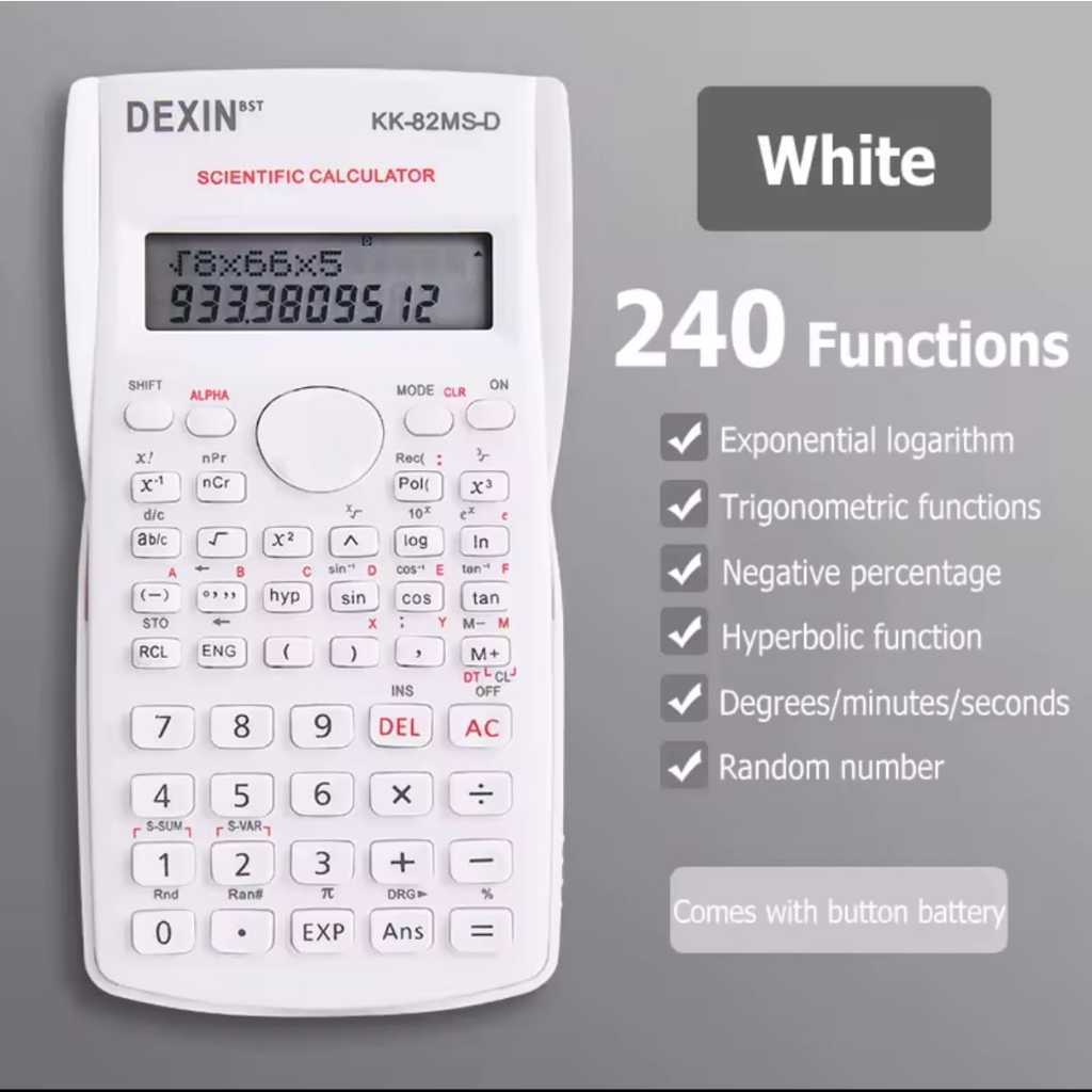 Calculadora Científica 240 Funções 12 Digitos Com Tampa para Estudantes 6448
