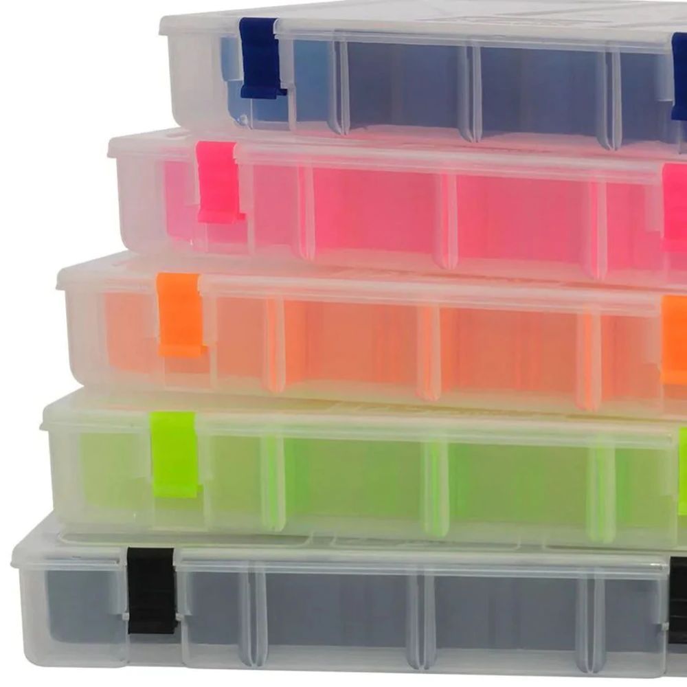 Estojo Organizador Box 50 Transparente 17 Divisões (Bijuterias, Parafusos, Costura Etc - Rochel Pesca