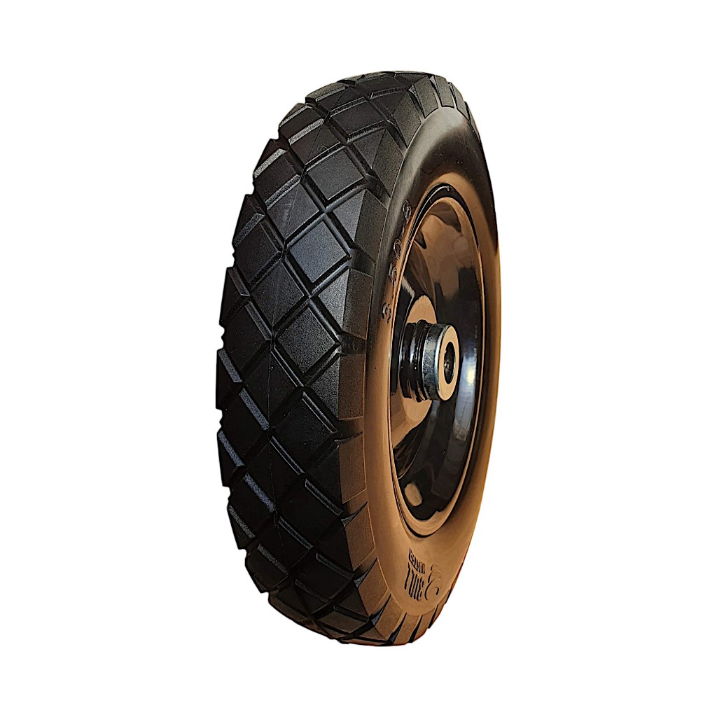 Roda Maciça 350x8 Poliuretano Anti Furos P/carrinho Mão Reforçado