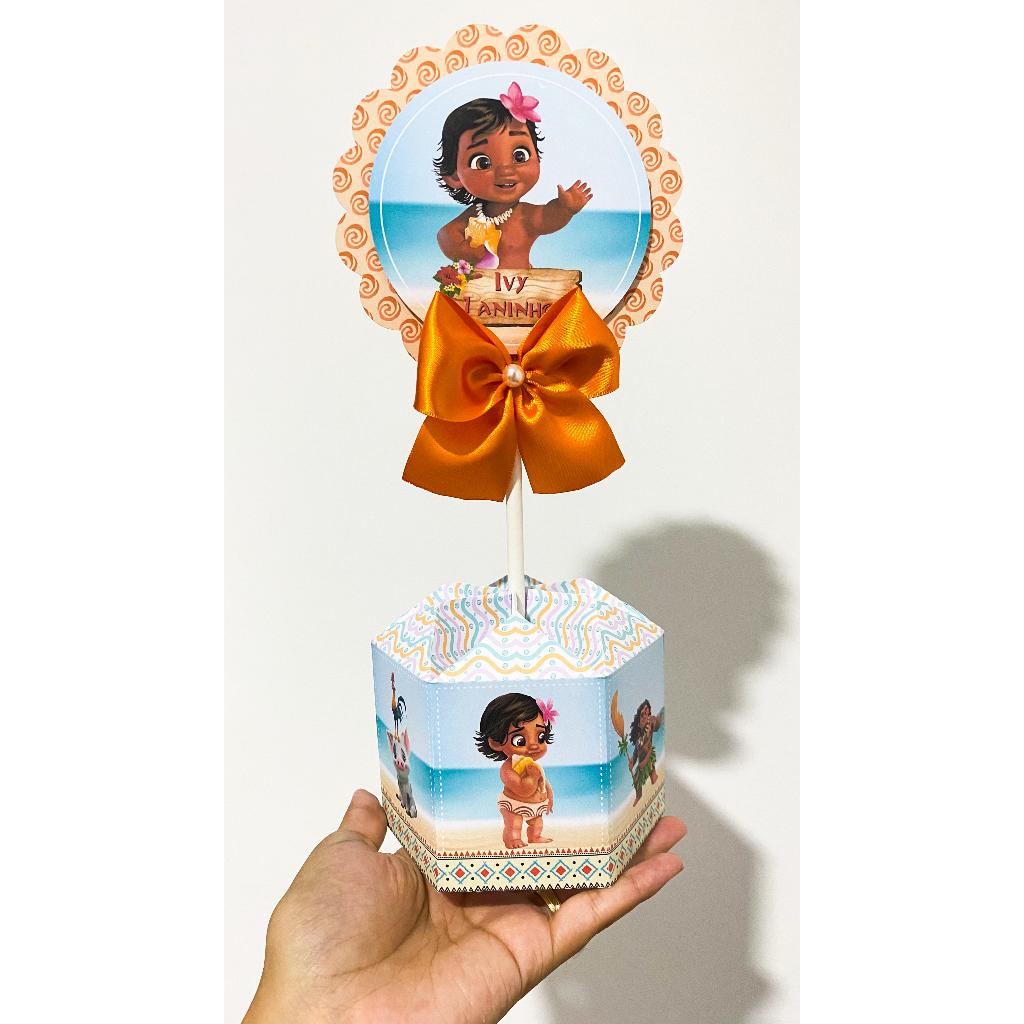 Centro de mesa Moana | Cachepô | Arranjo de mesa | Lembrancinhas | Festa infantil