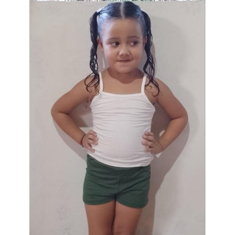 Conjunto Infantil Menina Shorts Moletinho e Alcinha Feminina Regata Infantil