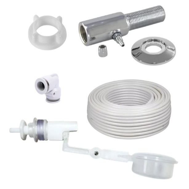 Kit Boia + Alongador 1/2 Saída 1/4 com Canopla e Porca + Engate 1/4 + Mangueira 1/4
