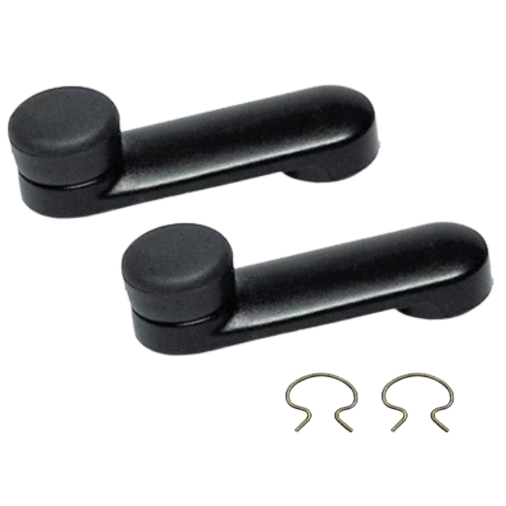 Kit 02 Manivela Vidro Corsa Celta + Travas Presilha - Preto