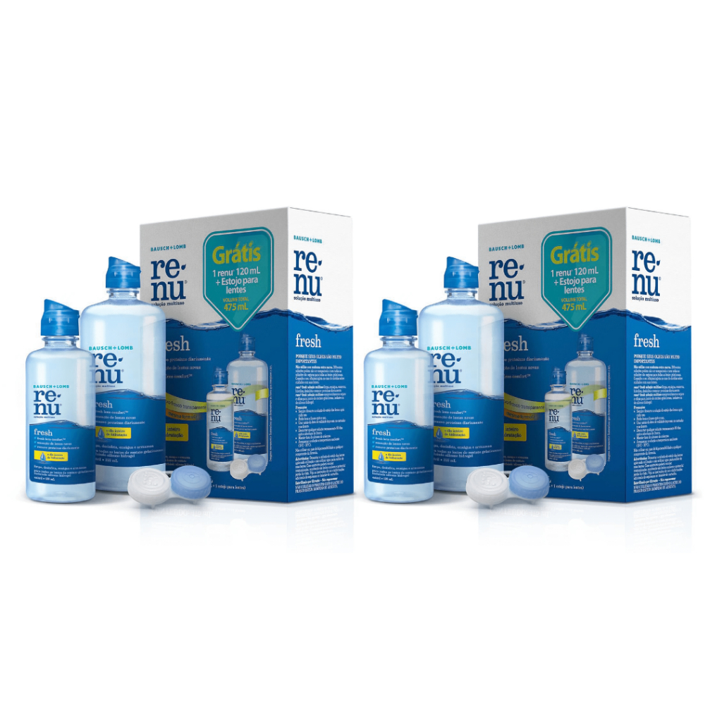 2 Kits Renu Fresh Solução Limpeza Lentes De Contato Bausch