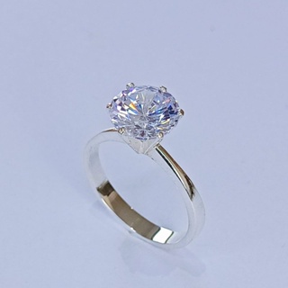 ANEL SOLITÁRIO EM PRATA 925 LEGITIMA - PEDRA ZIRCÔNIA em Oferta na Shopee