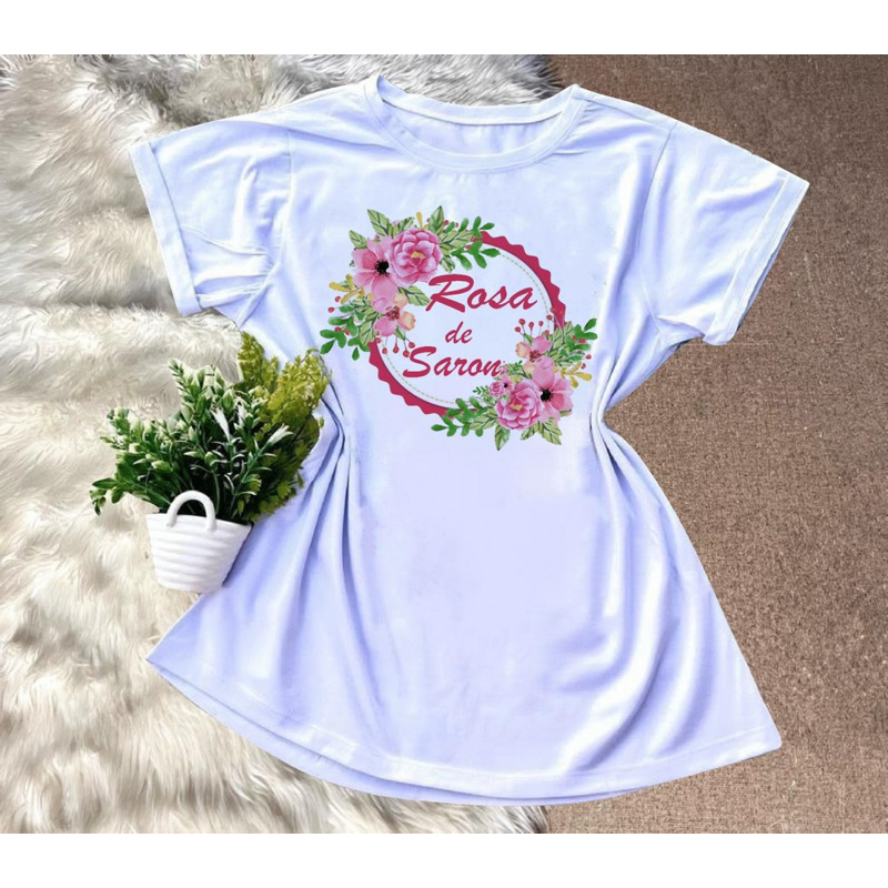 Camisa Rosa de Saron Gospel Crente Evangélica Cristã em Oferta na Shopee