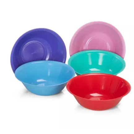 Kit 10 Bacias Tigelas 1 litro de Plástico Peças Coloridas Sopas Caldos Sobremesas Bowl