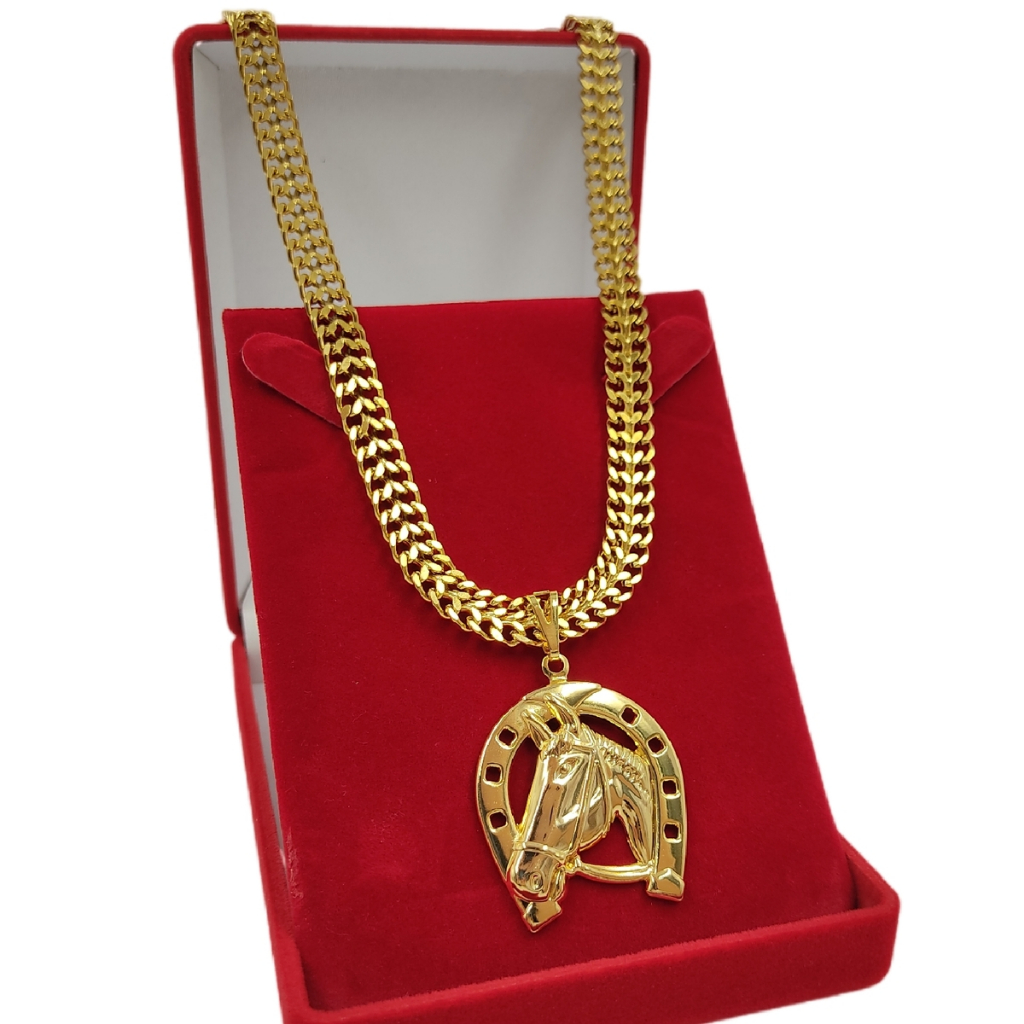 Cordão Grosso 10mm Corrente com Pingente Cavalo Ferradura Moeda Antiga Legítima em Oferta na Shopee