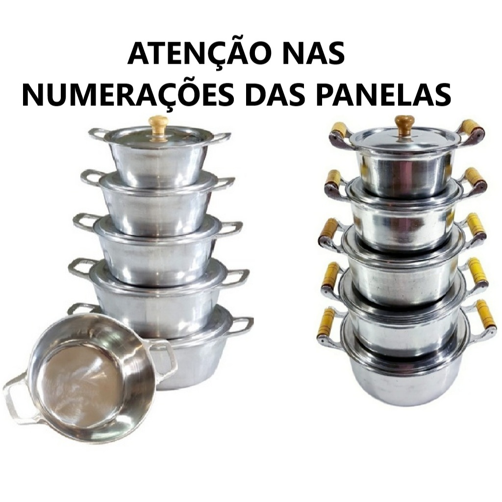 Jogo de Panelas ou Avulsa  Caçarolas Com 1,2,3 ou 5 Panela Grossas de Ferro Batido,Alumínio Asas de Madeira ou Ferro