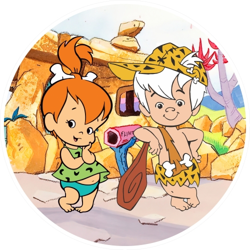 Capa Para Painel Redondo Tema Pedrita e Bambam Festa Decoração Tecido Sublimado em Oferta na Shopee