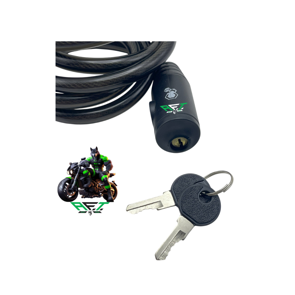 rava Cabo De Aço Cadeado Segurança Bike Moto Com Chave Espiral Anti-Roubo 10 MM X 1500 MM em Oferta na Shopee