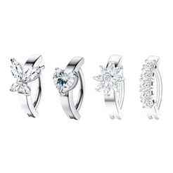 Piercing Umbigo Argola Click Minimalista Cravejada Com Pedras Em Aço 10mm - 1.6mm