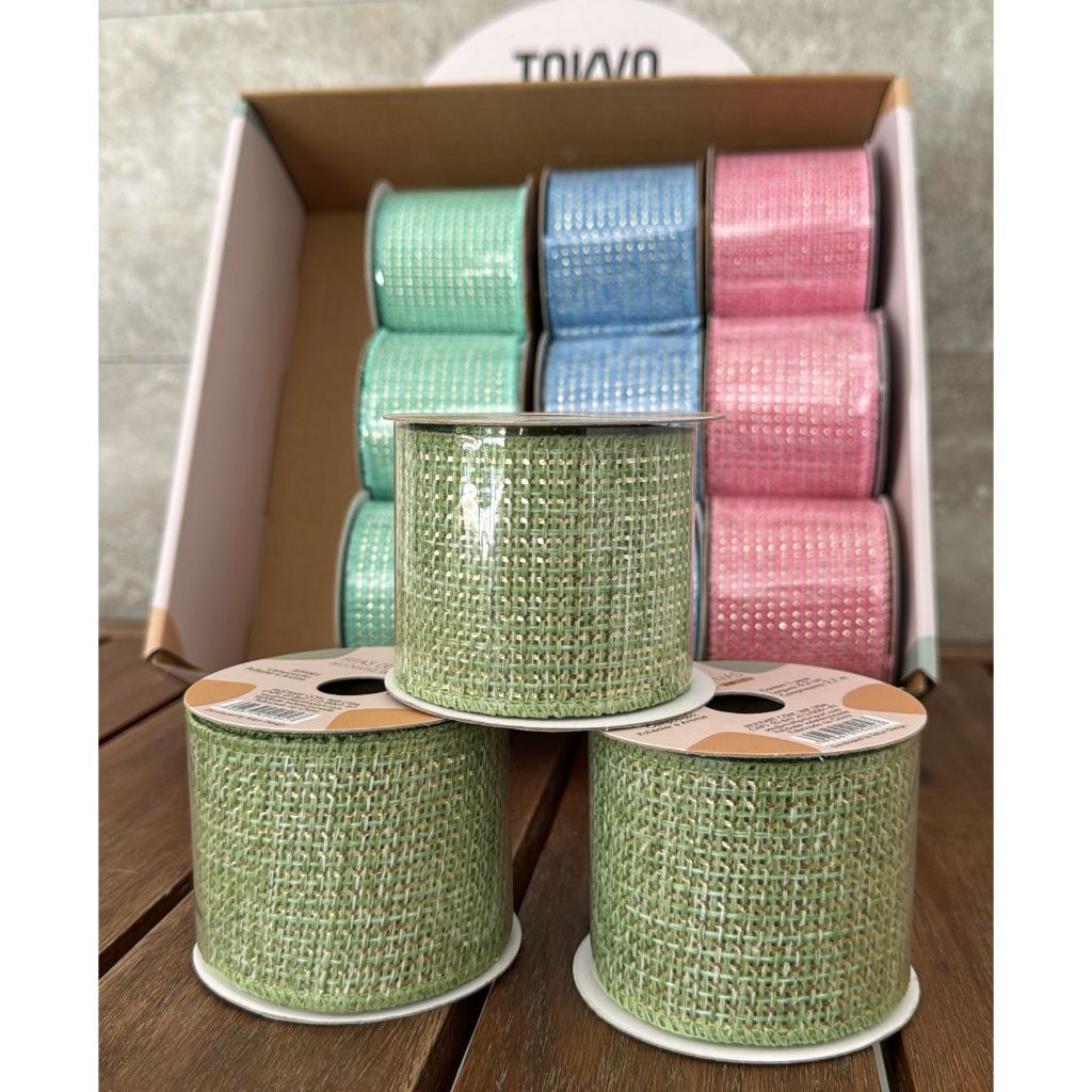 Kit c/2 fitas Aramada Decorativa de Páscoa 6,3cmx2,7m