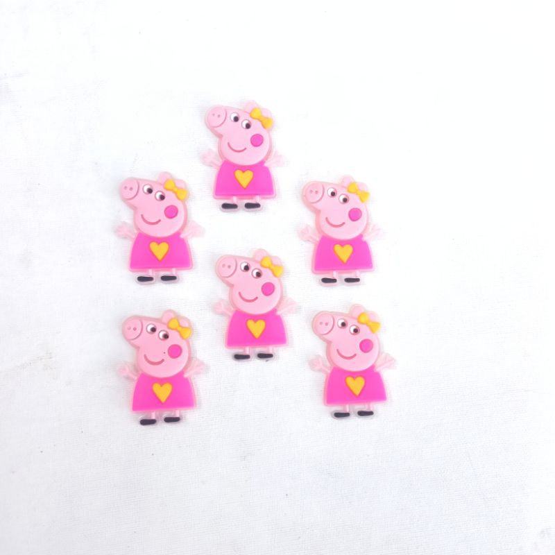 6uni aplique Emborrachado Infantil Peppa pig  Artesanato LaçosTiaras prendedores presilhas prendedor de crachá DIY # em Oferta na Shopee