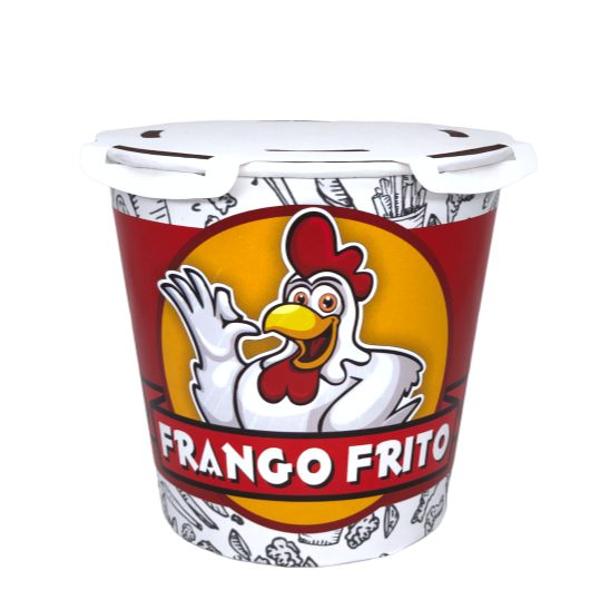 Balde Para Frango Frito  2,5l C/ Tampa - Pacote com 10 Unidades