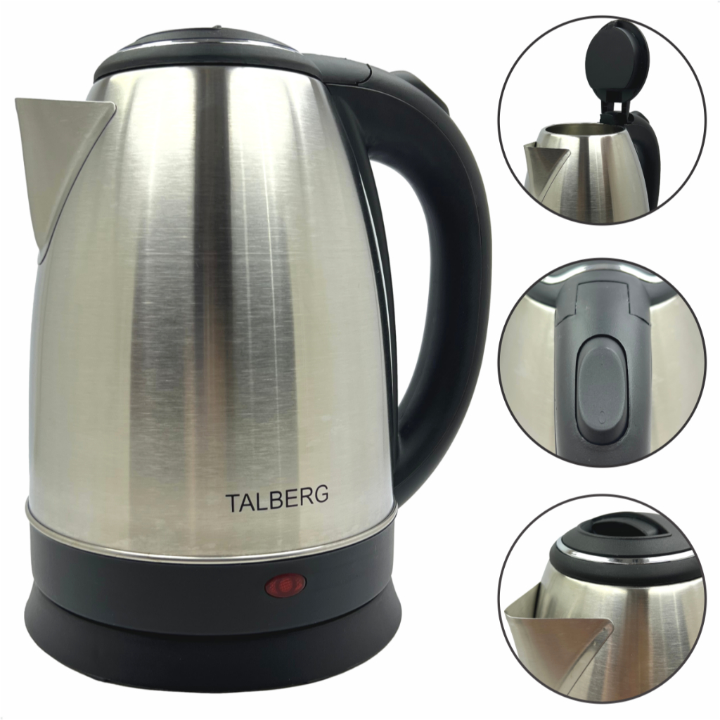 Chaleira Elétrica Jarra 1500w Bule Aço Inox 220v Garrafa 1,8 Litros Desligamento Automático