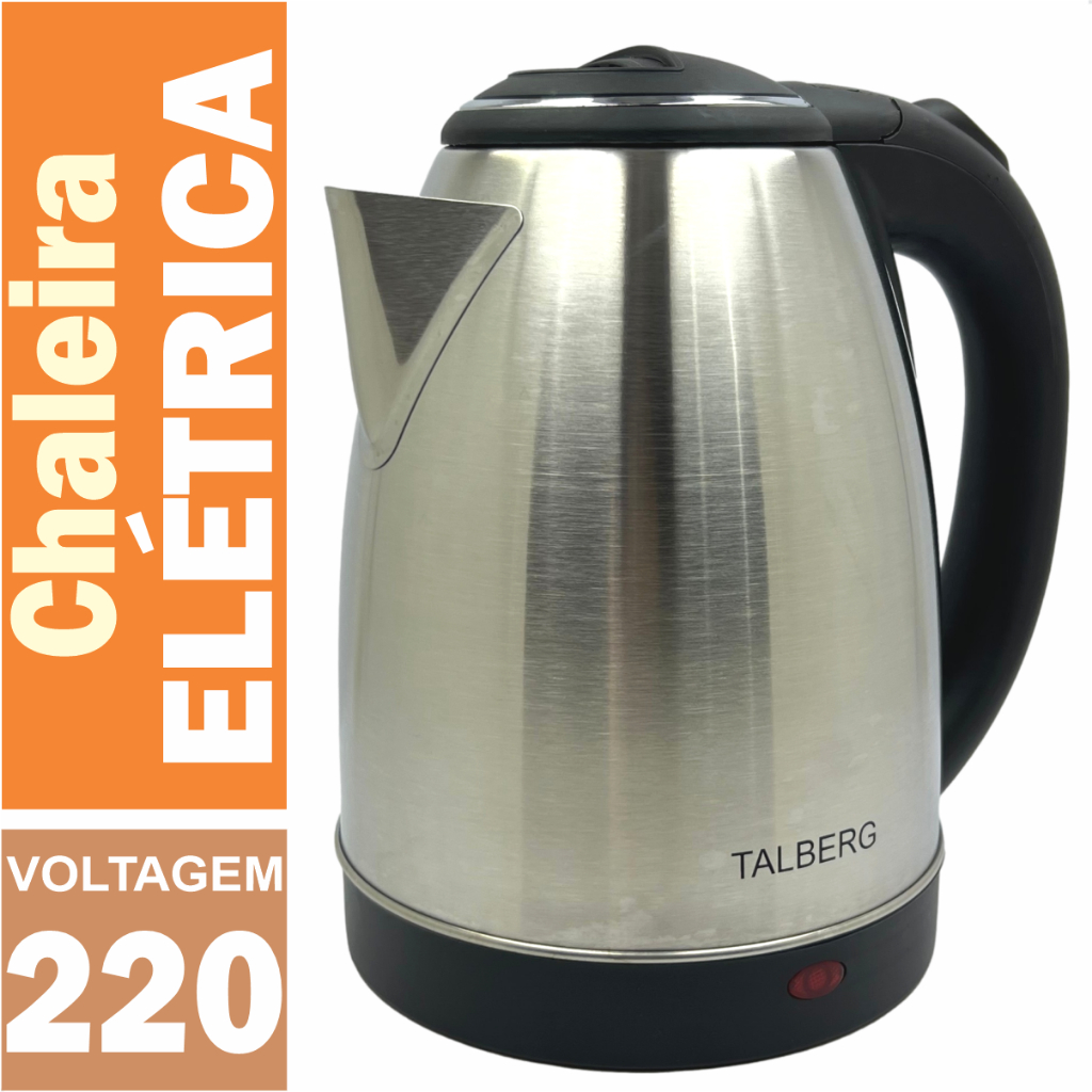 Chaleira Elétrica Jarra Bule Aço Inox 1,8 Litros 220v 1500w Potência Jarro Desligamento Automático