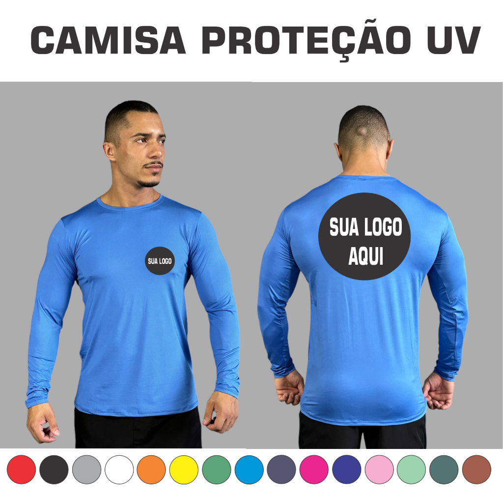 CAMISA PROTEÇÃO UV PERSONALIZADA - P M G GG G1 G2 G3 em Oferta na Shopee