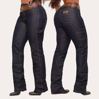 Calça Carpinteira Feminina Country Jeans com Elastano Rodeio em Oferta na Shopee