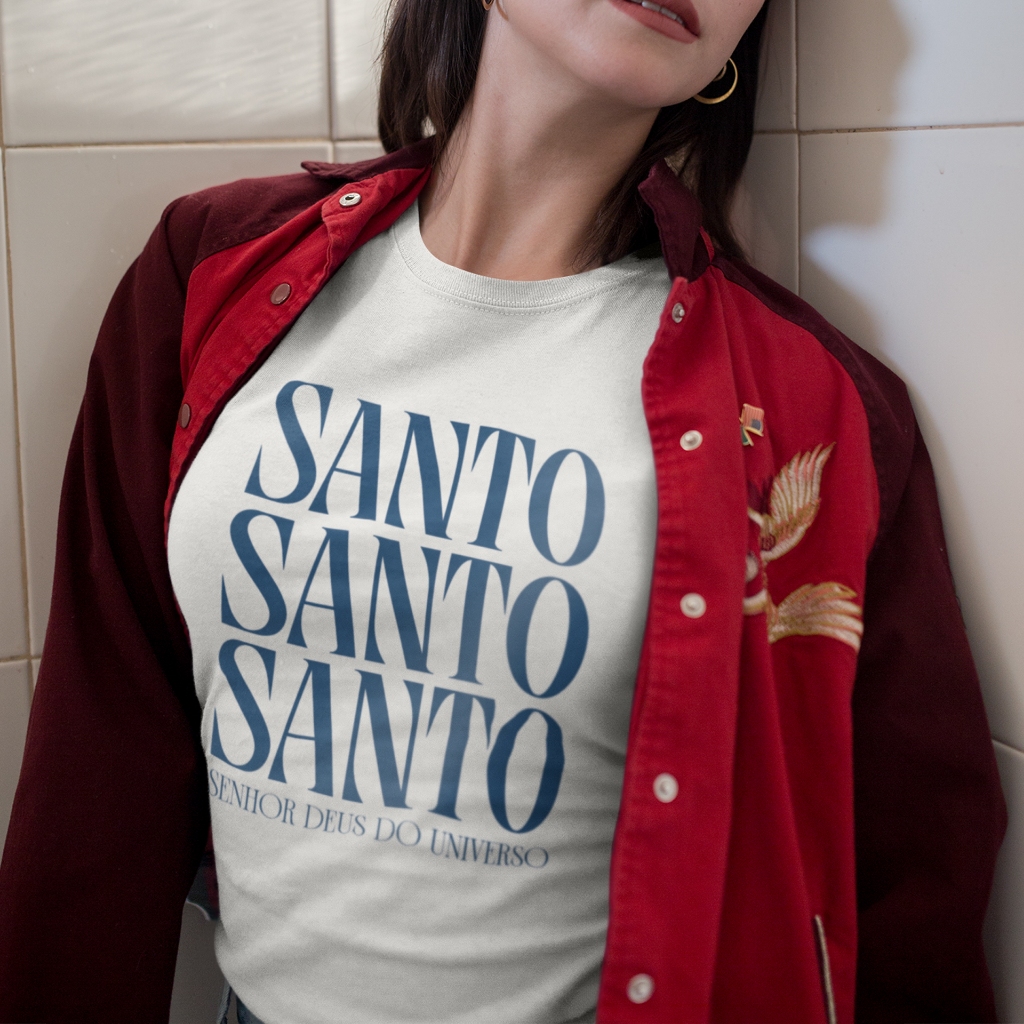 Camisa Católica Santo Santo Santo Senhor Deus do Universo Blusas Católicas