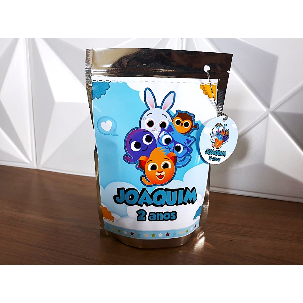 Saquinho Ziplock - Personalizado - Bolofofos - Lembrancinha de Aniversário Infantil - Tamanho 14 x 19 cm