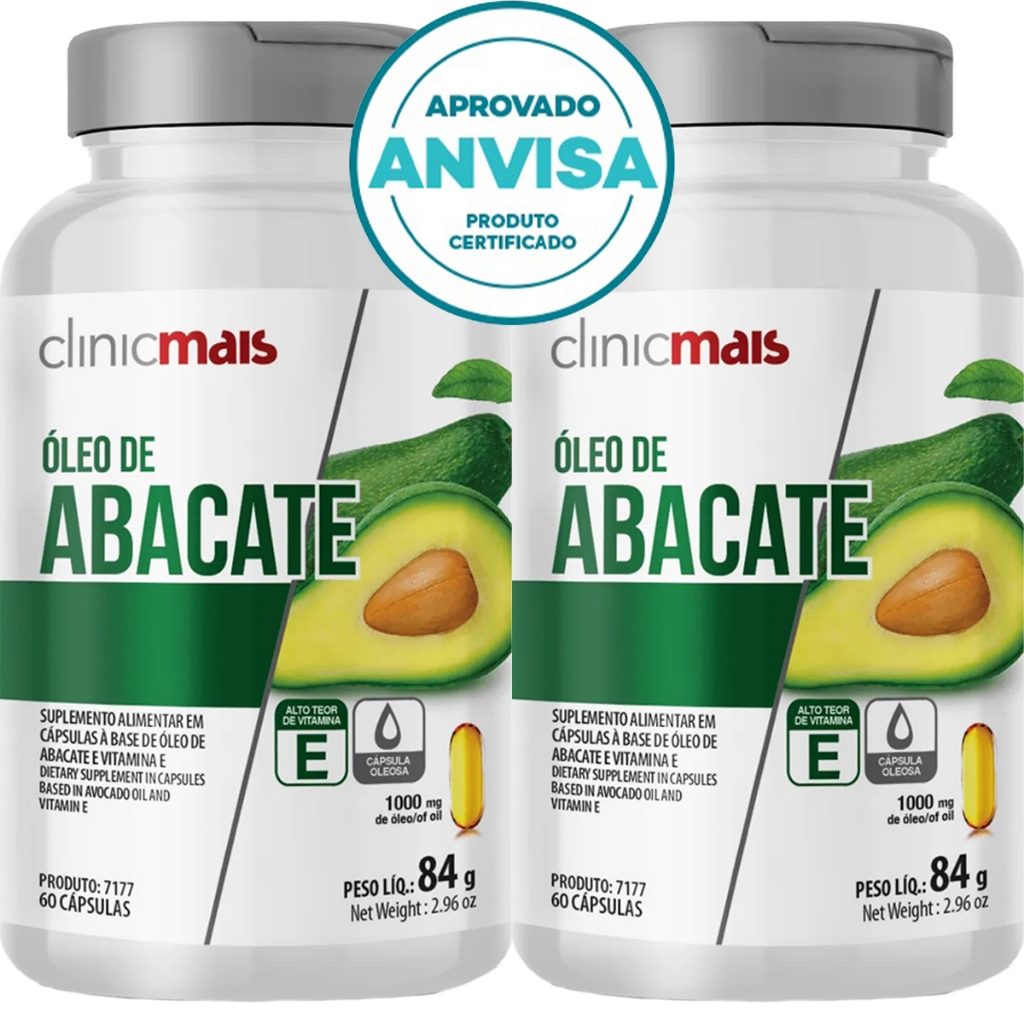 KIT 2x Óleo De Abacate - 60 Cápsulas 1000mg - Clinicmais em Oferta na Shopee
