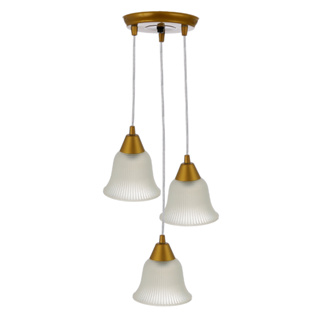 Lustre Luminária Sino Termoplástica 3 Lâmpadas para Cozinha Quarto Sala Soquete E27 Bivolt Completo em Oferta na Shopee