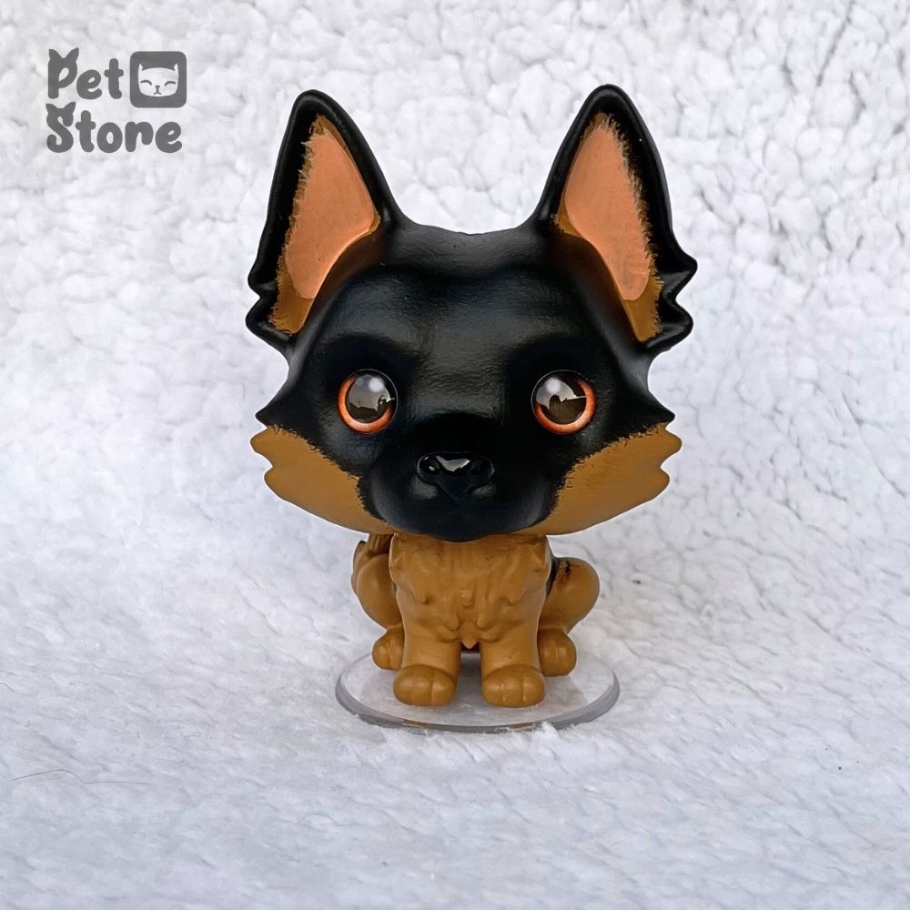 Miniatura Pastor Alemão Boneco Estilo Pop Pet Raça de Cachorro Miniatura Escultura Pastor Alemão