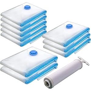 Kit Saco A Vácuo 70X110 Grande Organizador Edredom Mala Roupa De Cama com Bomba Manual ou Eletrica