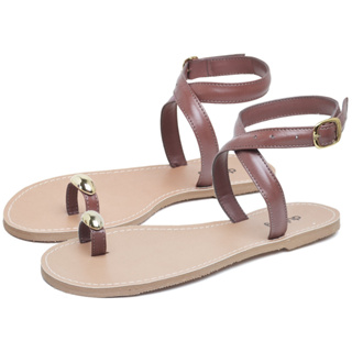 Sandália Rasteira Feminina Tiras Marrom Dubuy Mia 2034DB em Oferta na Shopee