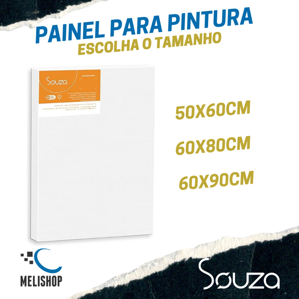 Painel para Pintura 50x60cm/ 60x80cm/ 60x90cm Chassi Pinus Souza e Cia