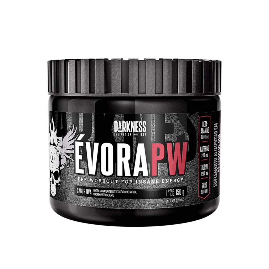 Evora Pré-Treino 150g Darkness - Cafeína e Taurina para Treinos Mais Intensos e Desempenho Máximo em Oferta na Shopee