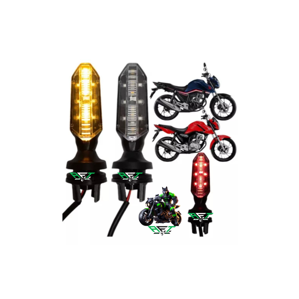 PISCA DE EMBUTIR DE BORRACHA CB 250F TWISTER SEQUENCIAL COXIM LED DRL VERMELHO/AMARELO(PAR) em Oferta na Shopee