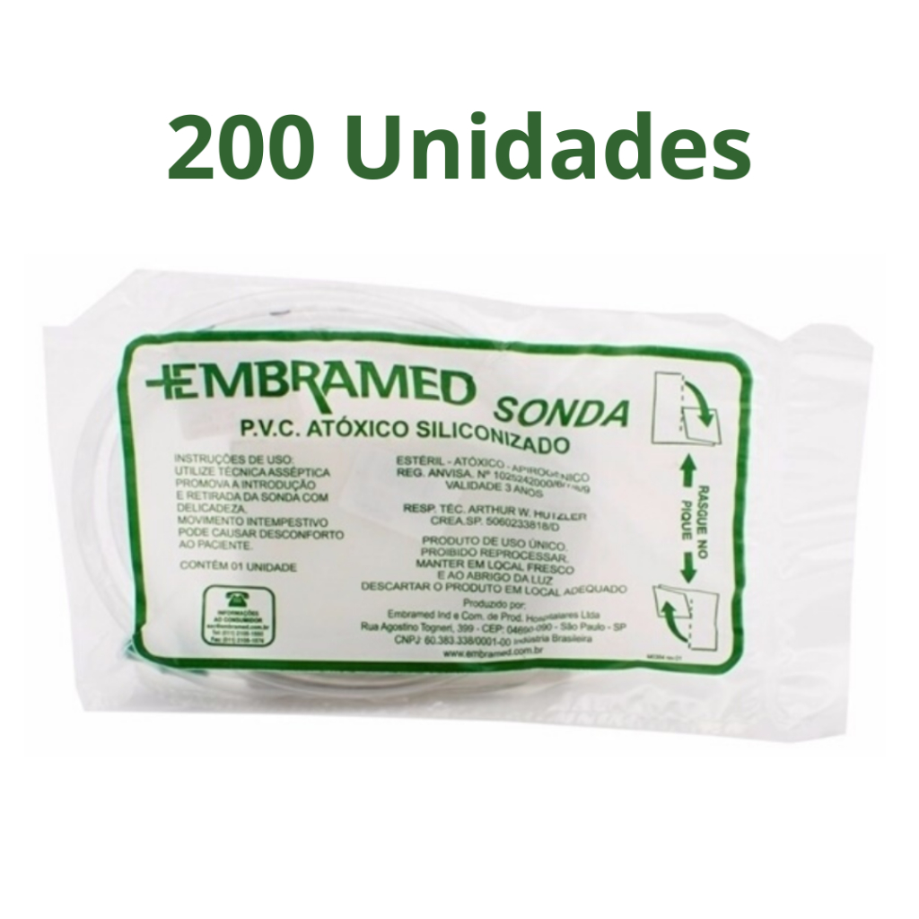 Sonda Uretral Embramed (200 unidades) Nº 04 / 06 / 08 / 10 / 12 / 14