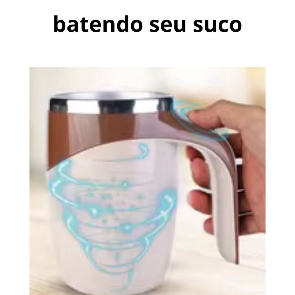 Caneca mistura Mixer suco batida shakes café centrifuga agita vitamina gira Inox Automática Elétrica Misturador 380ml